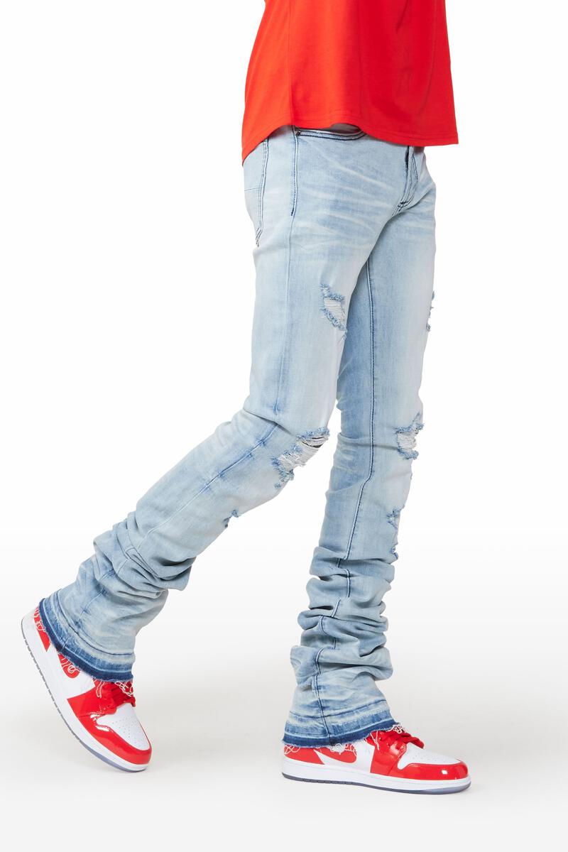 ROCKSTAR- SNIPER BLUE - SUPERSTACKED FLARE JEAN