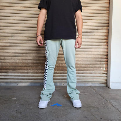 6TH NBRHD "INVADER" STACKED PANTS-LIGHT GREEN (6TH-P1701)