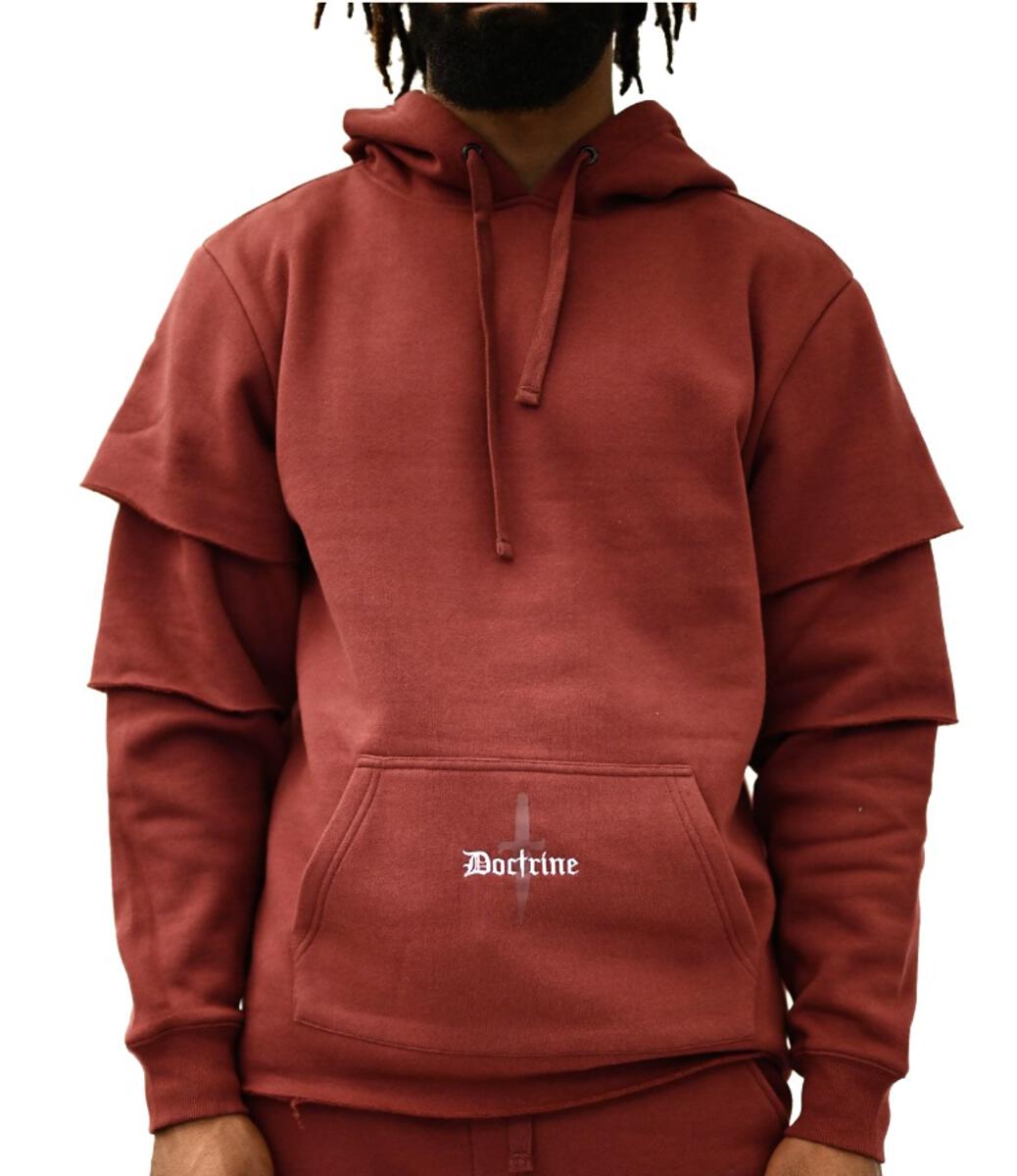 DOCTRINE LAYERED HOODIE (DB0027) BURGANDY