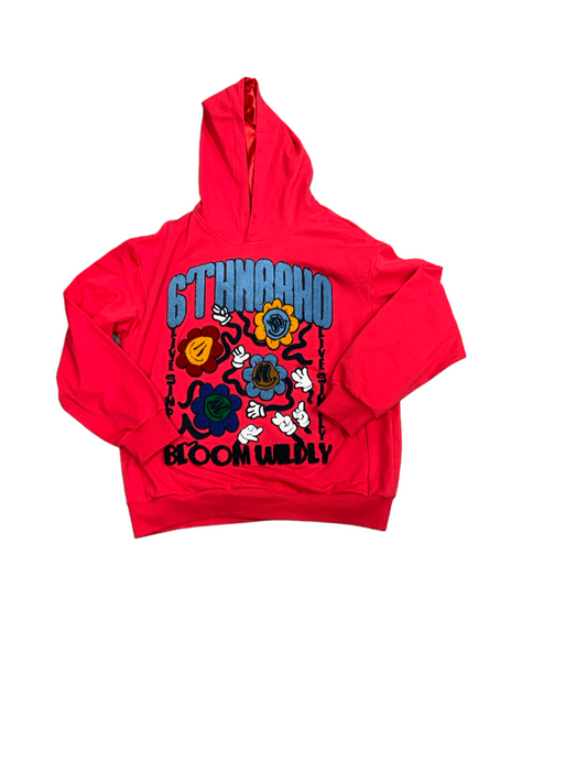 6TH NBRHD "WILD BLOOM" HOODIE (6TH-F2103)-INFRARED