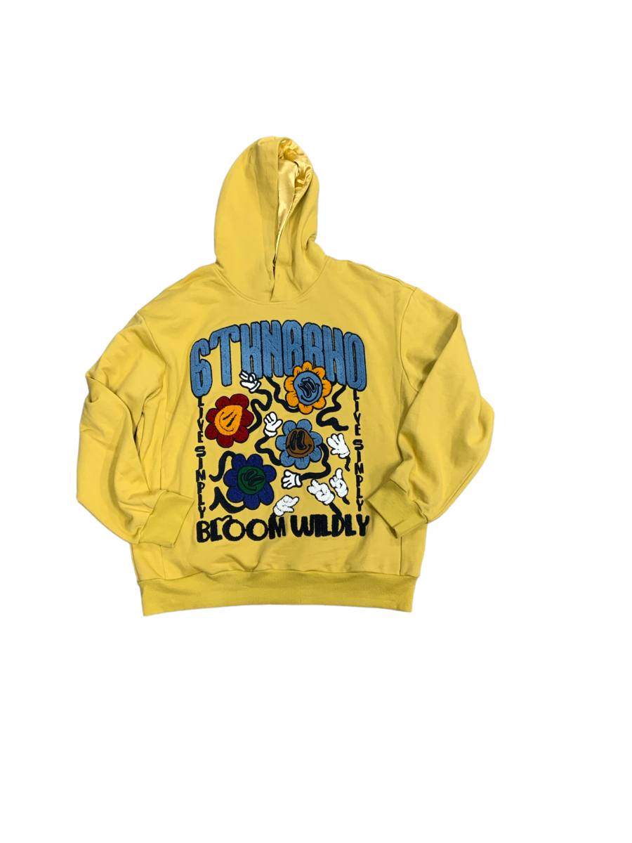 6TH NBRHD "WILD BLOOM" HOODIE (6TH-F2103)-YELLOW