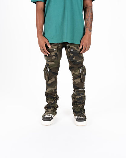 PHEELINGS "JOURNEY TO GREATNESS" CARGO FLARE STACK DENIM (PH-FW23-14) CAMO