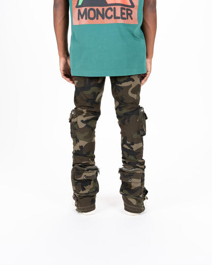 PHEELINGS "JOURNEY TO GREATNESS" CARGO FLARE STACK DENIM (PH-FW23-14) CAMO