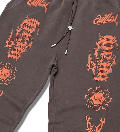 Wrathboy SWEAT PANTS - Gods Will - BROWN - WB03-035/036