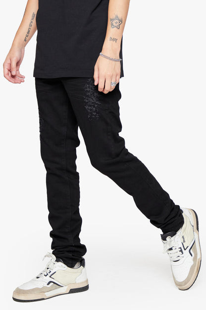 6NBRHD "PALI" DENIM SKINNY (6TH-D2314) BLACK