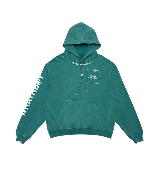 WRATHBOY WATCH YOUR BACK - Teal Hoodie (WB03-052 DEEP GRASS)