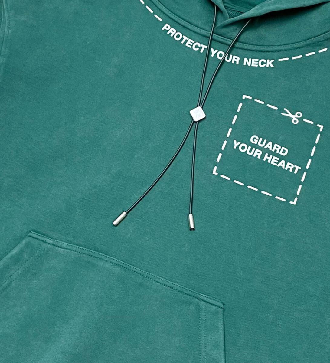 WRATHBOY WATCH YOUR BACK - Teal Hoodie (WB03-052 DEEP GRASS)