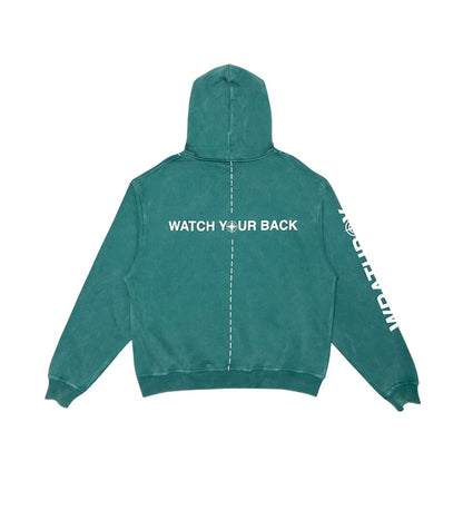 WRATHBOY WATCH YOUR BACK - Teal Hoodie (WB03-052 DEEP GRASS)