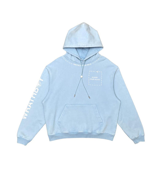 WRATHBOY WATCH YOUR BACK - Light Blue Hoodie (WB03-052 LIGHT BLUE)