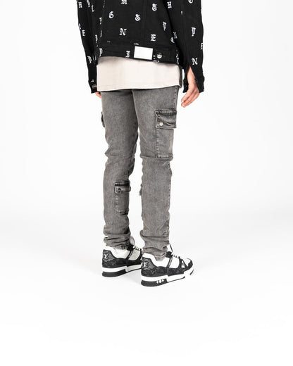 PHEELINGS "ENERGY SHIFT" CARGO SKINNY DENIM (PH-FW23-88)-CHOARCOAL GREY