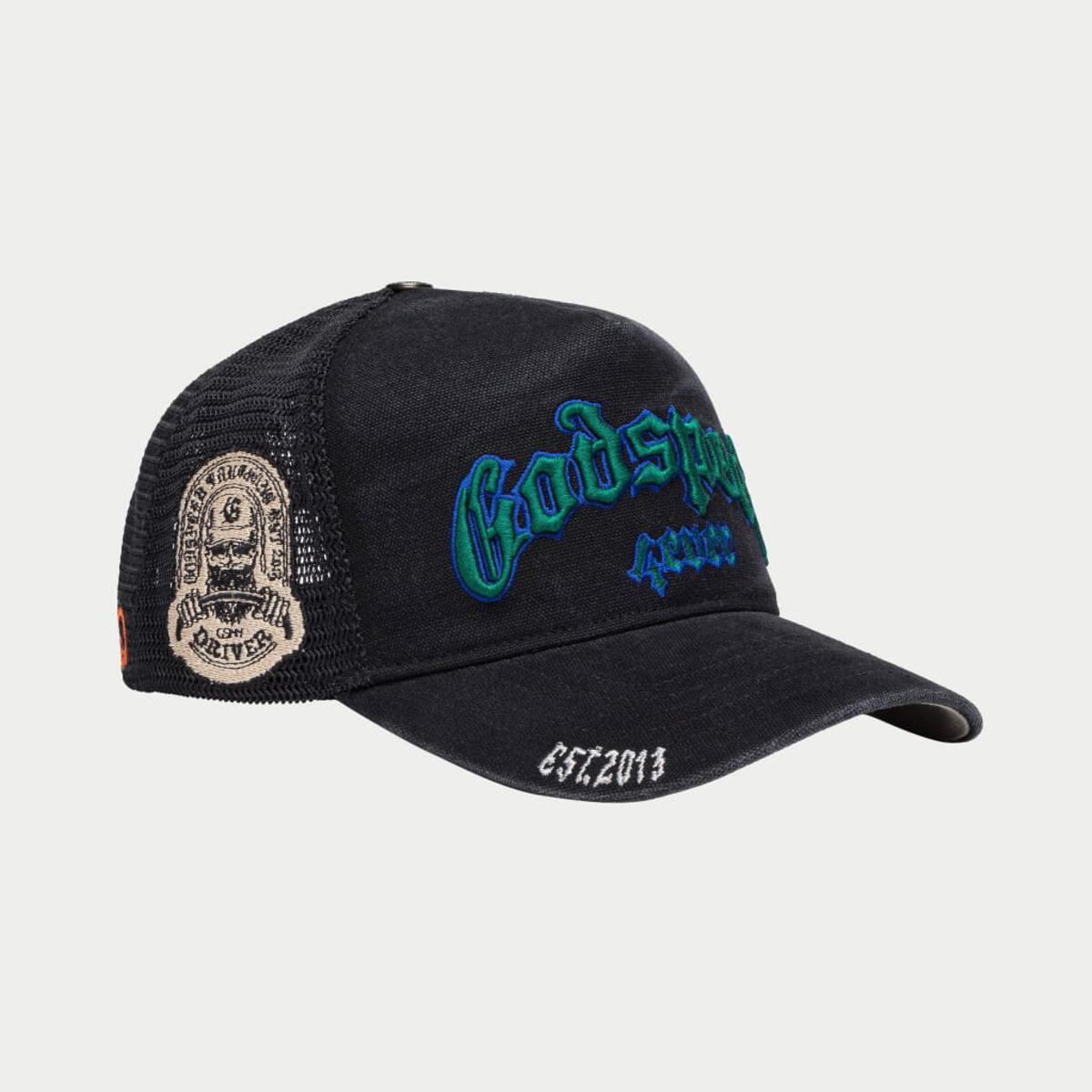 GS Forever Trucker Hat (Black Washed/Green)