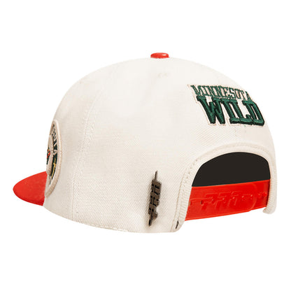 MINNESOTA WILD RETRO CLASSIC PRIMARY LOGO WOOL SNAPBACK HAT (HMW767540) EGGSHELL