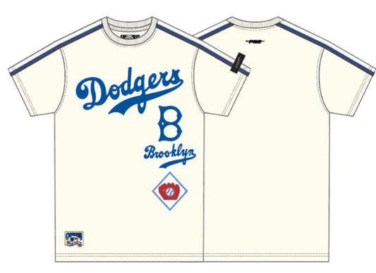 PRO STANDARD BROOKLYN DODGERS RETRO CLASSIC SJ STRIPED TEE (LBD135708)EGGSHELL