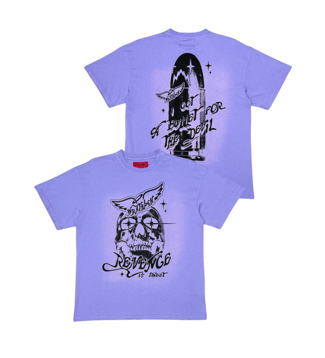 WRATHBOY A BULLET FOR THE DEVIL TEE (WB04-098 DK ORCHID)