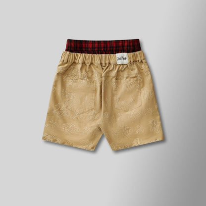 HYDE PARK VINTAGE TWILL CUT OFF SHORTS-KHAKI