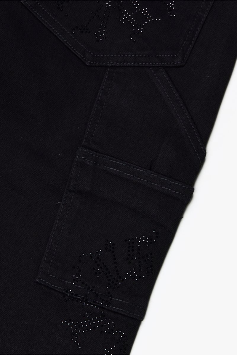 VALABASAS "RINGER” BLACK STACKED FLARE JEAN (VLBS6033)