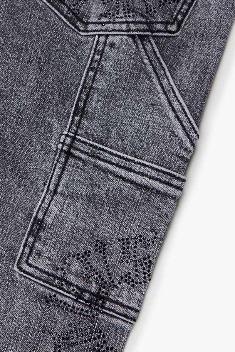 VALABASAS "RINGER” LT. GREY STACKED FLARE JEAN (VLBS6033-gry)