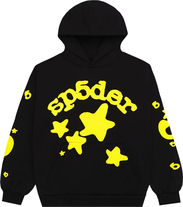 SP5DER  BELUGA  HOODIE 'ONYX/YELLOW'