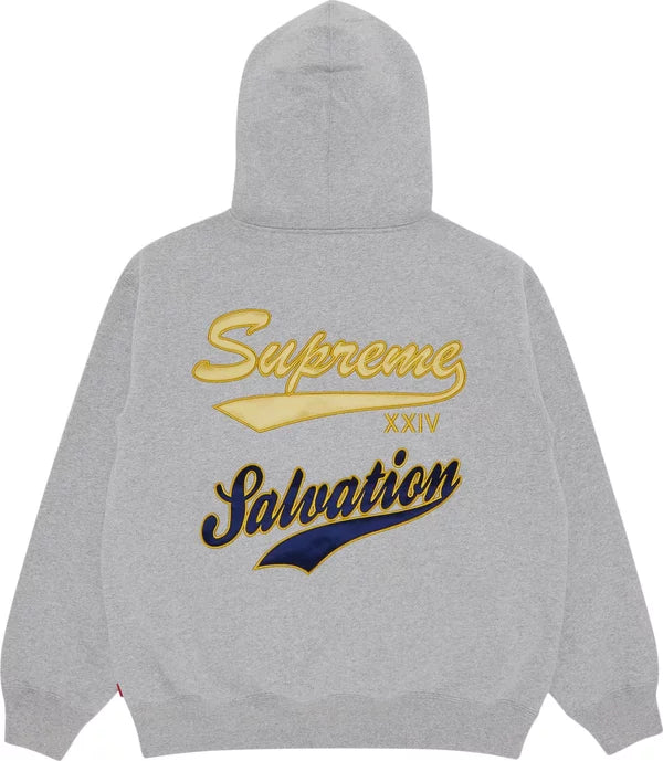 Supreme Salvation Zip Up Hooded Sweatshirt 'Heather Grey'