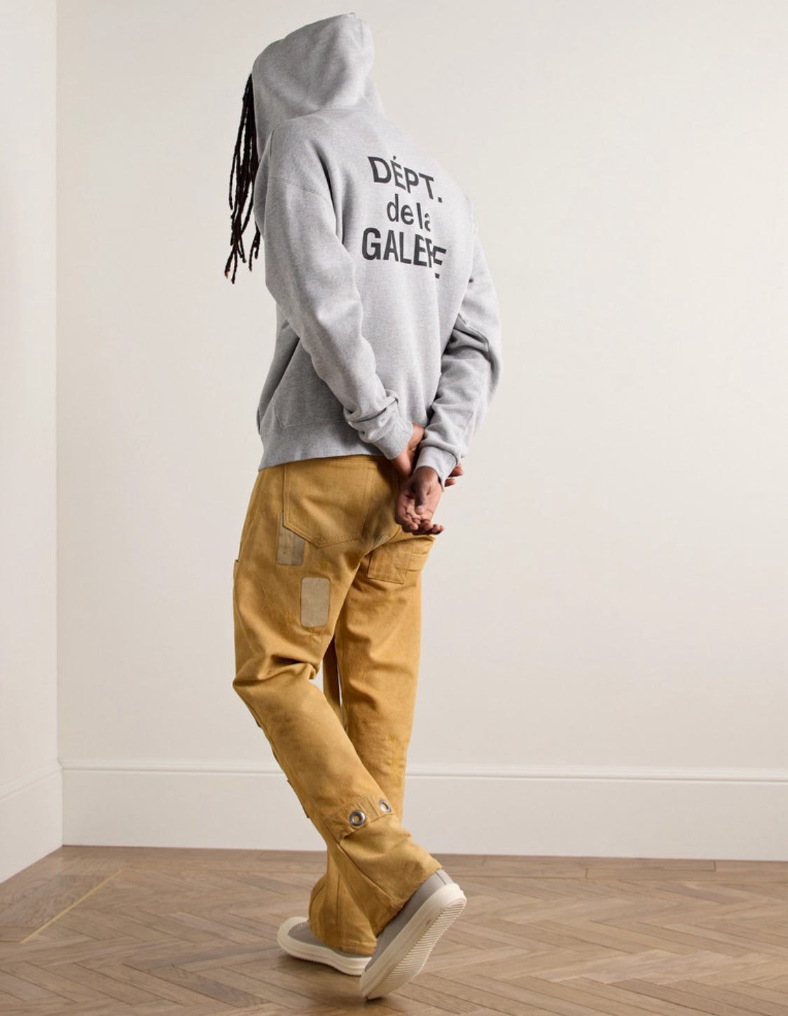 GALLERY DEPT. Logo-Print Cotton-Blend Jersey Zip-Up Hoodie- GRAY