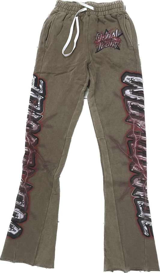 GLOBAL ICONS FLARE SWEATS- BROWN