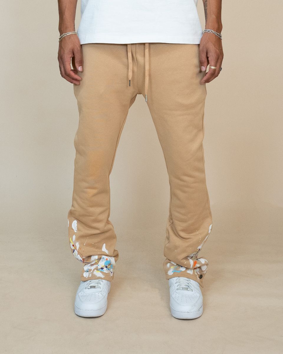 EPTM PAINT SNAP FLARED PANTS EP11712-KHAKI