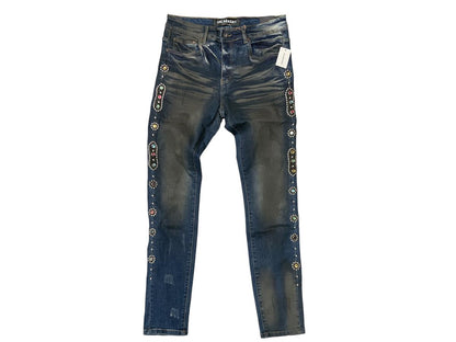 “ARCHERY” SKINNY DENIM - DK. BLUE WASH (VLBS6044)