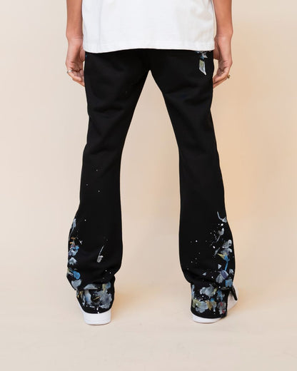 EPTM PAINT SNAP FLARED PANTS EP11521-BLACK