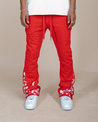 EPTM PAINT SNAP FLARED PANTS EP11710-RED