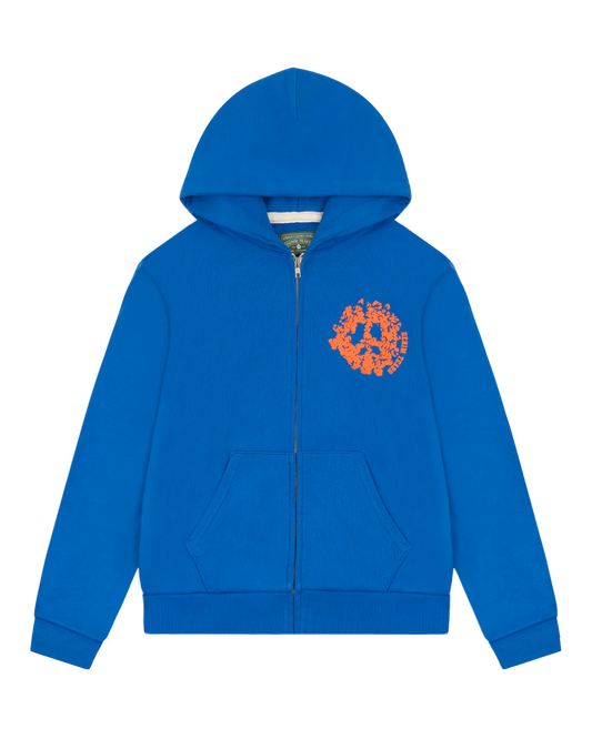 DENIM TEARS Denim University Zip Hoodie ROYAL BLUE