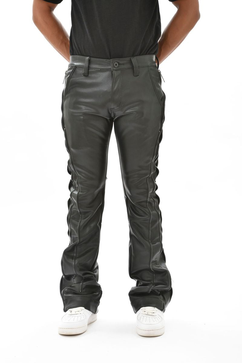 VICIOUS DENIM PANT WITH ZIPPER TRIM VC400-BLK