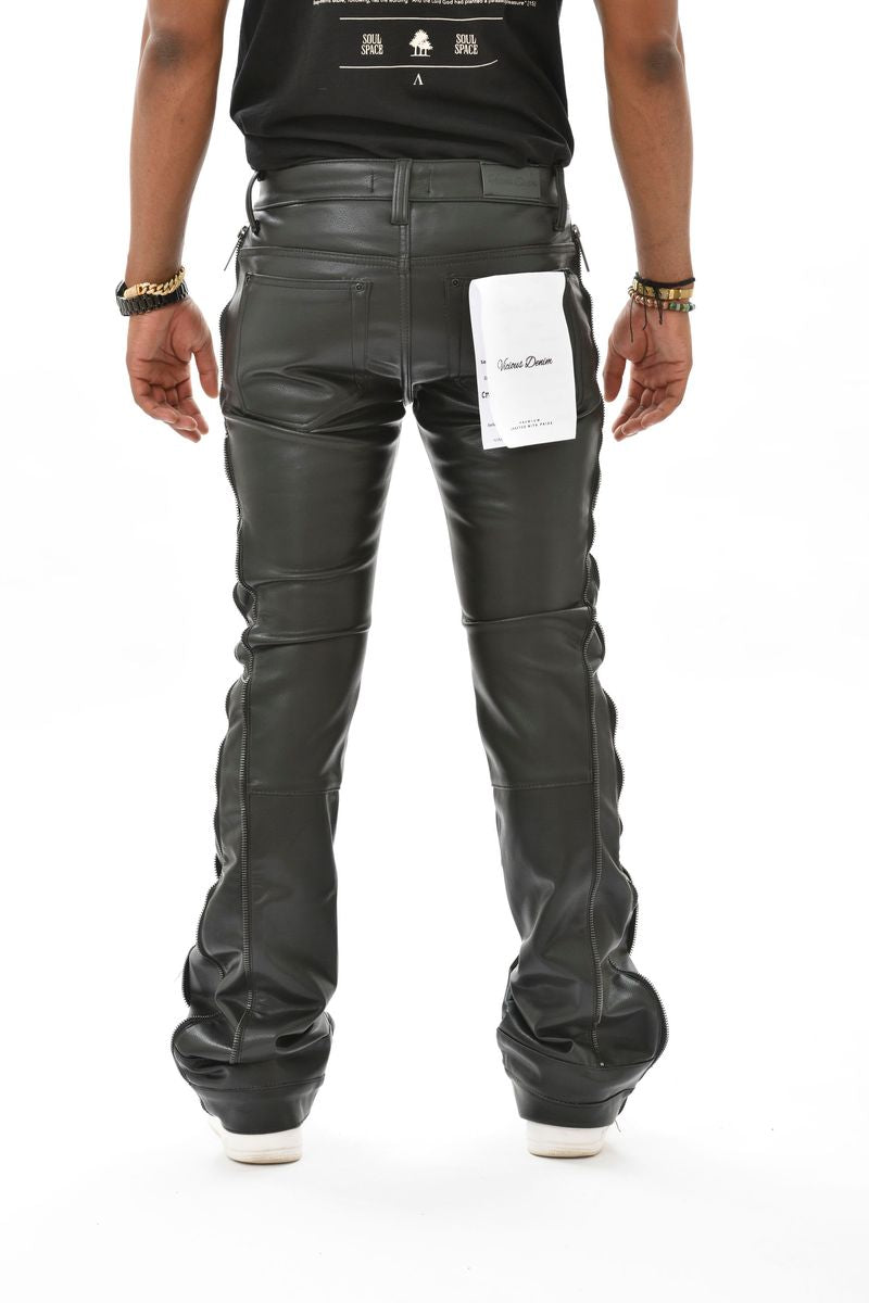 VICIOUS DENIM PANT WITH ZIPPER TRIM VC400-BLK