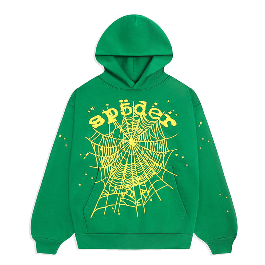 SP5DER STAR OG WEB V2 HOODIE SLIME GREEN