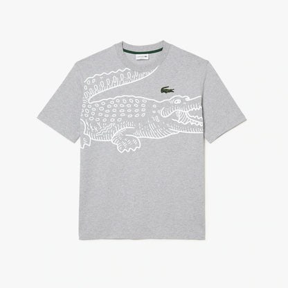 Men’s Crew Neck Loose Fit Crocodile Print T-Shirt