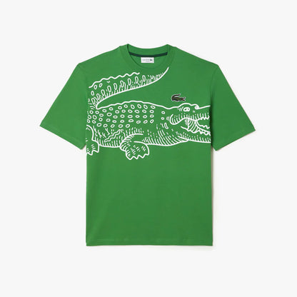 Men’s Crew Neck Loose Fit Crocodile Print T-Shirt